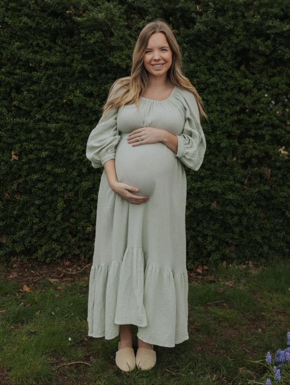 NWT Emme Mama Eliza Maternity and Nursing Dress in Morning Mist, XL - Picture 2 of 10